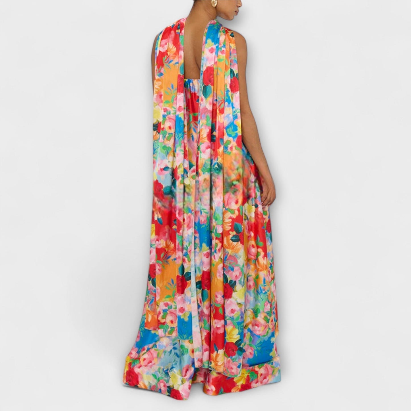 Robe Maxi Floral Sans Épaule pour Événements