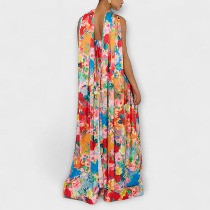 Robe Maxi Floral Sans Épaule pour Événements