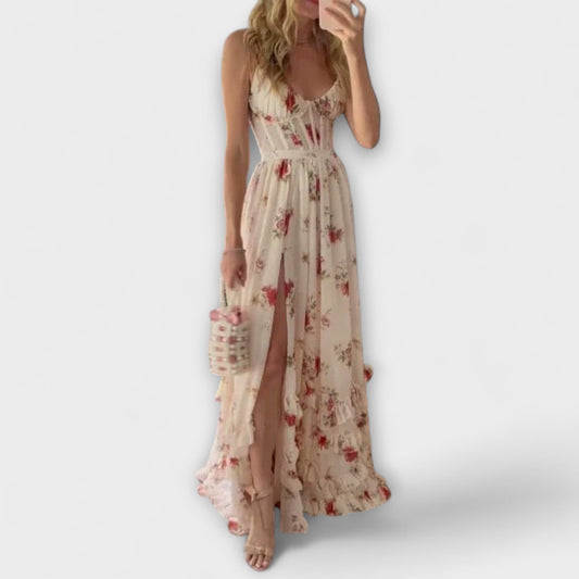 Robe de bal à motif floral pour occasions spéciales