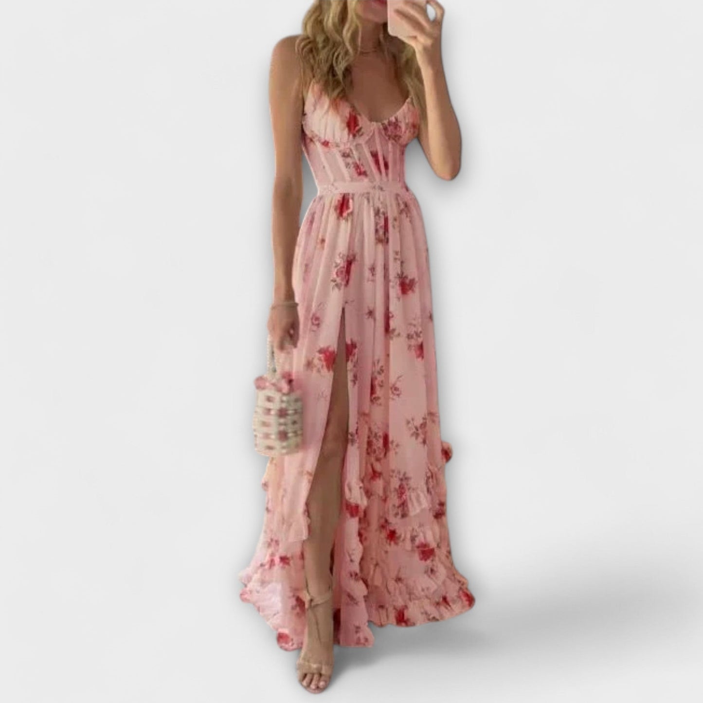 Robe de bal à motif floral pour occasions spéciales