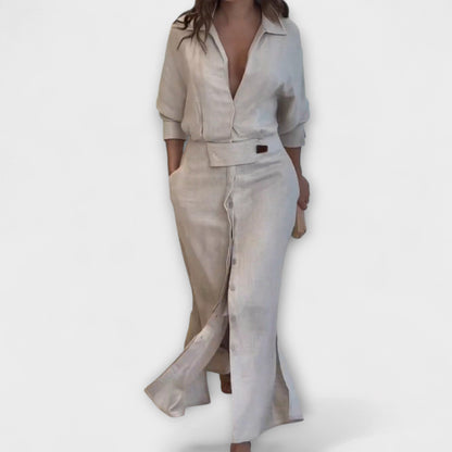 Robe Maxi Jeanette à Décolleté en V pour Occasions Spéciales