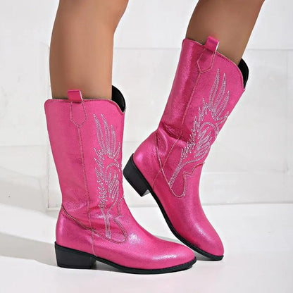 Bottes Western à Bout Pointu Chic Violet pour Toutes les Occasions