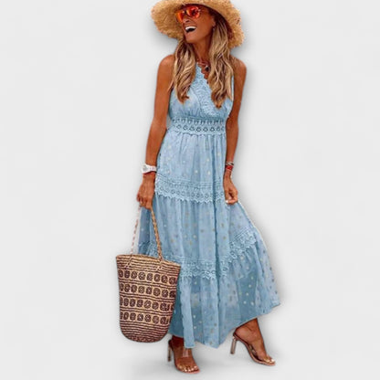 Robe Maxi en Dentelle Boho pour Occasions Festives