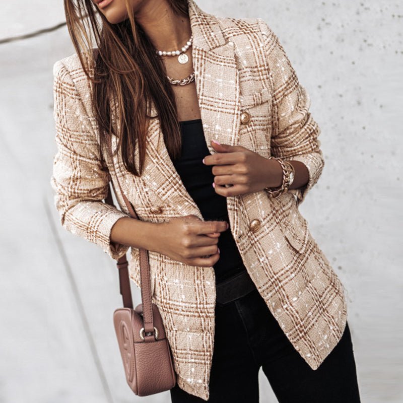 Hailey - Blazer à carreaux élégant pour le bureau et les événements