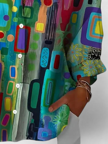 Rose™ | Haut Chic à Motif Géométrique pour Toutes les Occasions