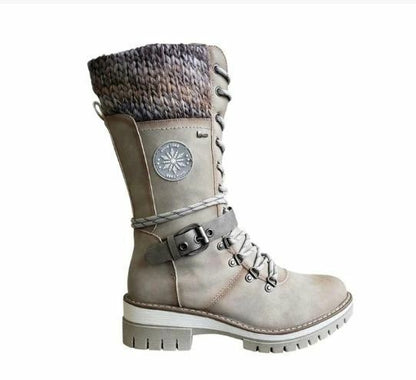 Bottes d'Hiver Chic à Lacets pour Aventures Stylées