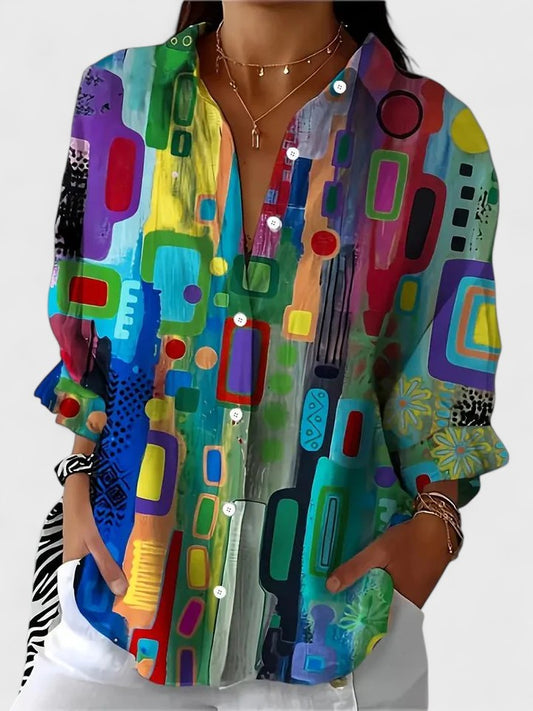 Rose™ | Haut Chic à Motif Géométrique pour Toutes les Occasions