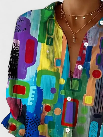 Rose™ | Haut Chic à Motif Géométrique pour Toutes les Occasions